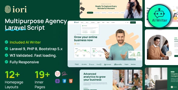 Iori – Business Website for Company, Agency, Startup with AI writer tool  shopping cart