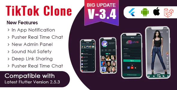Flutter – TikTok – Triller Clone & Short Video Streaming Mobile App for Android & iOS 3.5