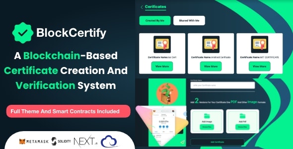 BlockCertify – A Blockchain-based certificate creation and verification system Full Theme