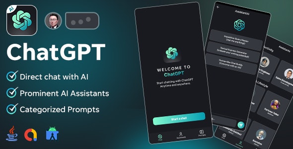 ChatGPT App -AssistantAi – Android Java App + AdMob Ads