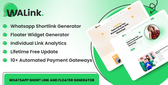 WALink – WhatsApp Shortlink and Floater Generator