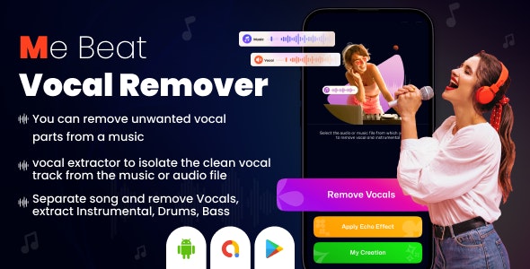 Me Beat Vocal Remover – Music Separator – Karaoke Maker – Music Maker – Audio Editor