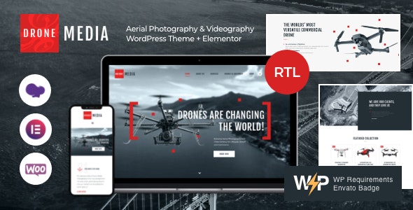 Drone Media | Aerial Photography  Videography WordPress Theme + Elementor