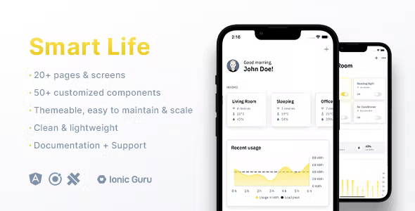 Smart Home – Device Control | Mobile App Template | Ionic 7 | Capacitor 5