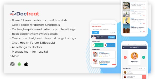 Doctreat – React Native Mobile APP for Android and IOS