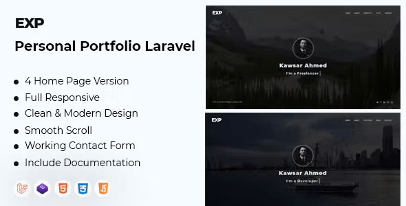 EXP – Personal Portfolio Laravel 2.0.0