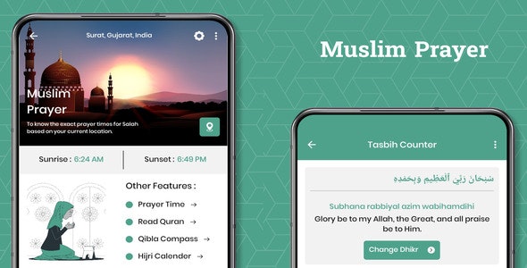 Muslim Prayer  – islamic dua, Quran and Azkar  – Qibla Compass – Tasbih Counter – Hijri Calender