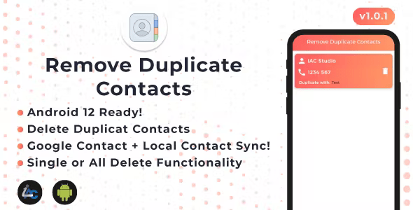 Remove Duplicate Contacts | Android App | Android 12 Ready | Built with Android Studio