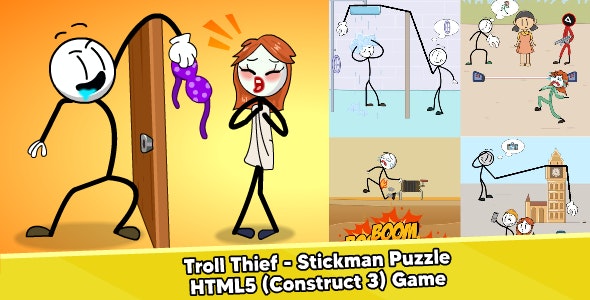 Troll Thief – Stickman Puzzle (Construct 3)