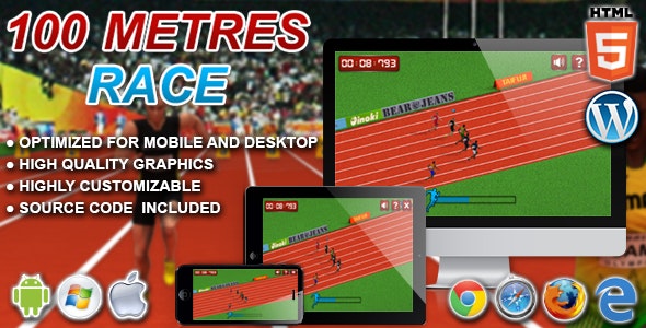 100 Metres Race – HTML5 Sport Game