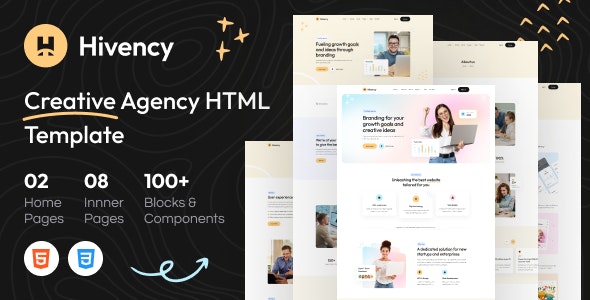 Hivency – Creative Digital Agency HTML5 Template + RTL Support