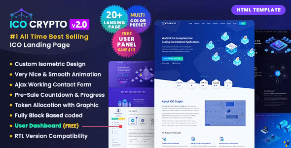 ICO Crypto – Multi-Purpose Landing Page HTML Template 2.1.0