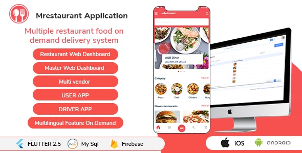 Multi restaurant Flutter Application with Sub and Main Web Admin