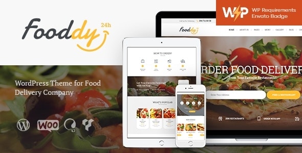 Fooddy 24/7 – Food Ordering & Delivery WordPress Theme + Elementor + RTL 1.3.8