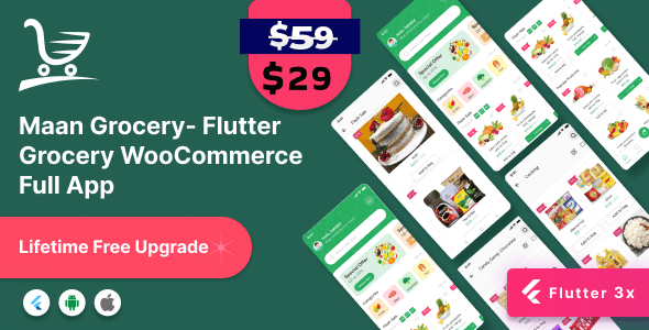 Maan Grocery – Flutter Woocommerce  Grocery Full app