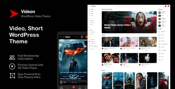 Videon – Video, Short WordPress Theme