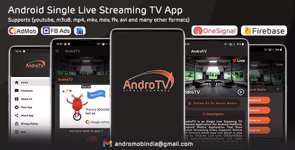 AndroTV – Android Single TV App (Live Streaming) with Admob  FAN