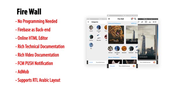 Fire Wall – Native Android HD Wallpaper App with Firebase Back-end