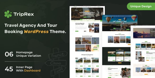 TripRex – Travel Agency and Tour Booking WordPress Theme 1.3.0