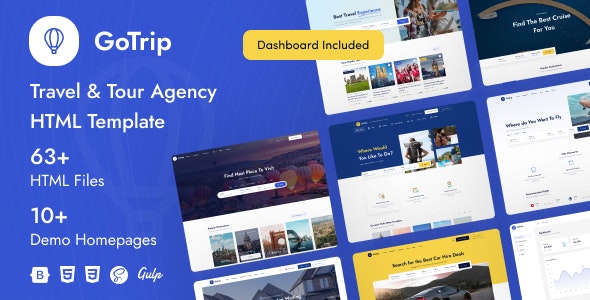 GoTrip – Travel  Tour Agency HTML Template