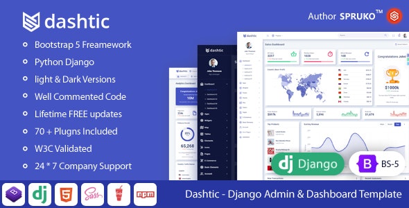 Dashtic – Django Admin & Dashboard Template