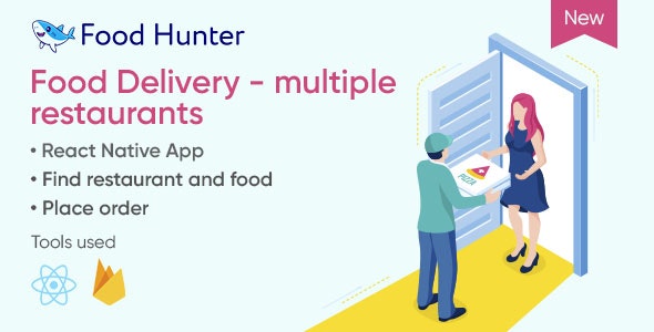 Food Delivery Mobile App React Native – Multi Restaurants – Food Hunter 1.1.0