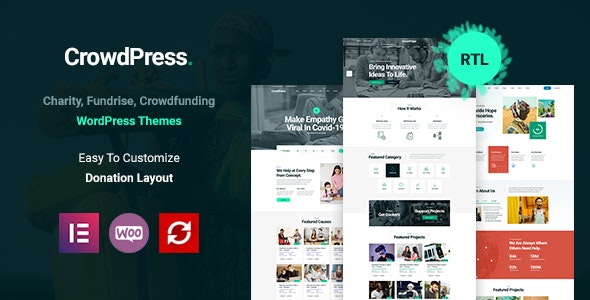 CrowdPress – Crowdfunding Responsive WordPress Theme