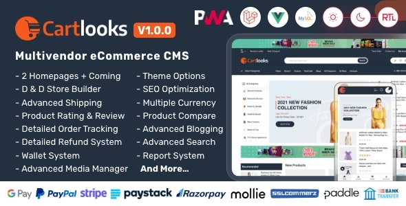 CartLooks | Laravel  VueJS Powered Multivendor Ecommerce CMS with PWA