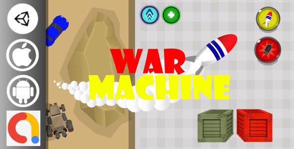 War Machine Car Shooter Unity Game with Admob for Android and iOS