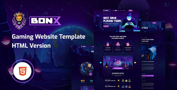 Bonx – Gaming Website Template HTML Version 1.0.3