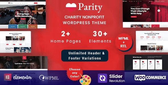 Parity – Nonprofit Charity WordPress Theme