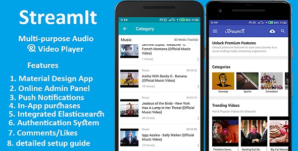 StreamIt – Audio  Video Streaming App for Android and IOS platforms.