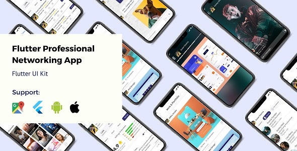 Job search professional networking social media UI KIT app in Flutter