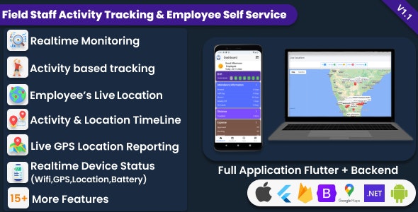 Field Manager | Employees Realtime  Offline Tracking, Tasks, Product Order, IP, QR, Geofence HRMS