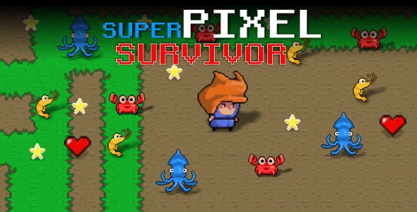 Super Pixel Survivor –  HTML5 Game [NO CAPX, NO C3P]