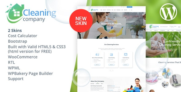 Cleaning Services WordPress Theme + RTL 4.2