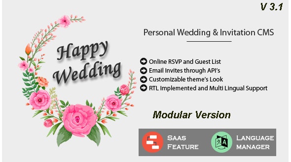 Happy Wedding – Personal Wedding  Invitation CMS