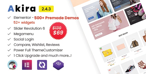 Akira Elementor – Multipurpose Prestashop 1.7 Prestashop 8 Theme