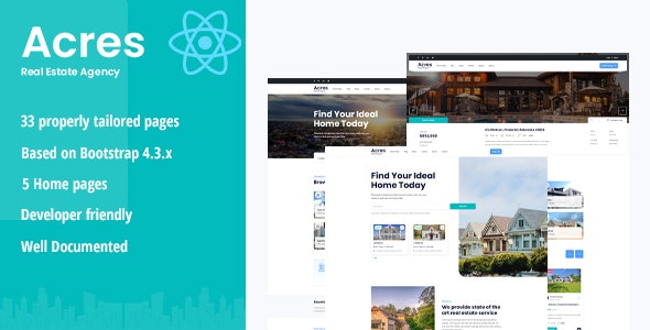 Acres – Real Estate React Template