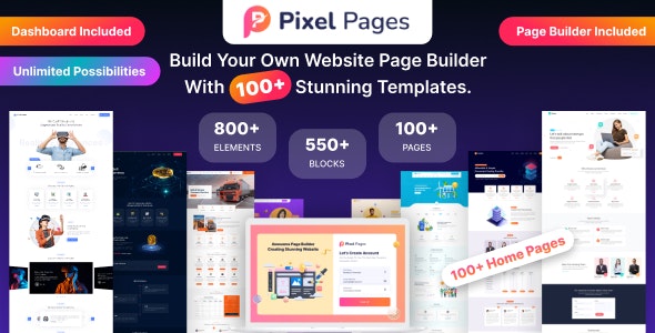 PixelPages – SAAS Application Website Builder for HTML Template