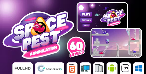 Space Pest Annihilation – HTML5 Game (Construct3)