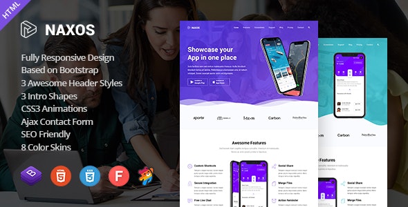 Naxos – App Landing Page Template