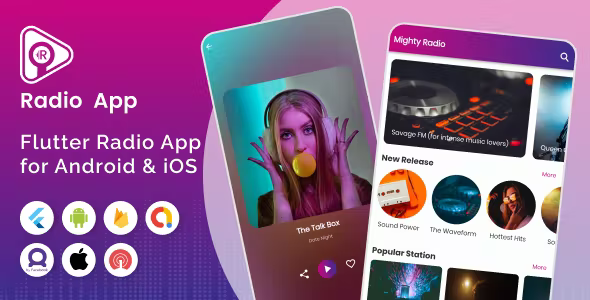 Mighty Radio – Flutter radio streaming app with php backend 5.0