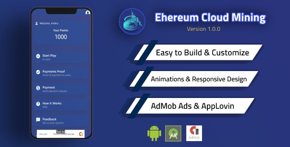 Ethereum Mining App with Admin Panel and Admob 2.0.1