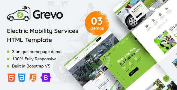 Grevo | Electric Mobility Services HTML Template