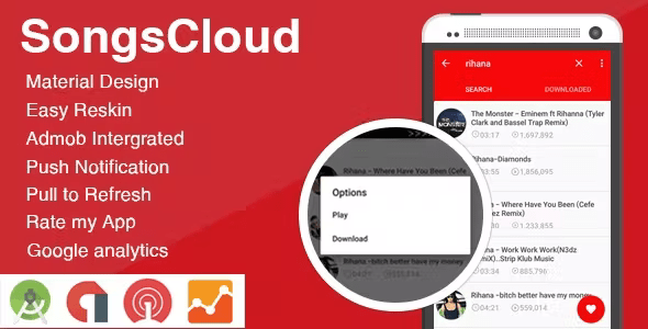 SongsCloud – Listen and Download MP3 with Google AdMob