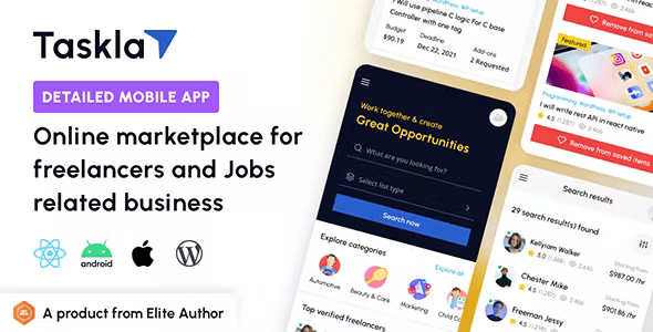 Tasklay – Freelancer Marketplace React Native APP 1.3