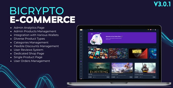 Ecommerce Addon for Bicrypto – Digital Products, Wishlist, Licenses