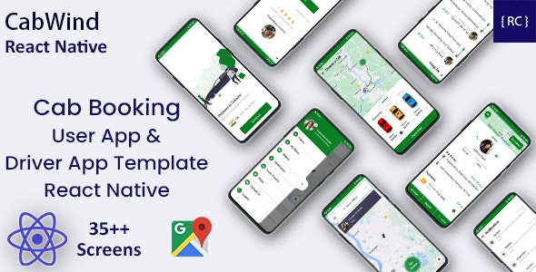 Taxi App | Cab Booking App | Rider App + Driver App | React Native | CabWind