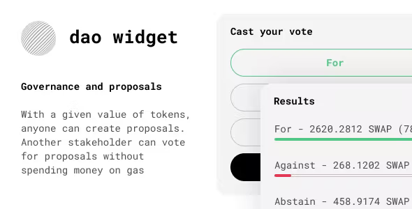 Dao widget – Governance and proposals for your crypto token